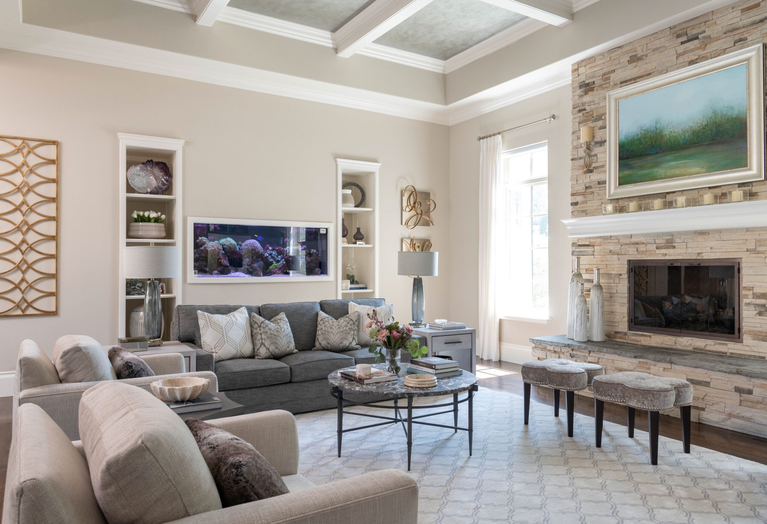 Layered Neutrals Living Room Interior With Layered Textures And Warm Oak Tones Designed By Twilly &Amp; Fig